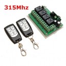 Geekcreit® 12V 4CH Channel 315Mhz Wireless Remote Control Switch With 2 Transimitter